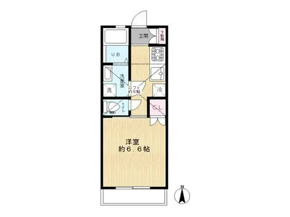 BEAUTY GARDEN(1K/2階)の間取り写真