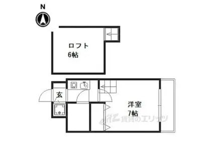 エクセレントみささぎ(1K/2階)の間取り写真