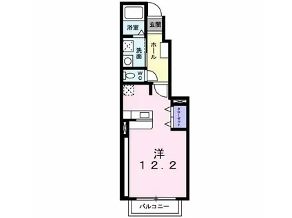 オリエント中島B(ワンルーム/1階)の間取り写真