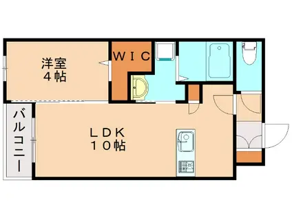 アスシード春日宝町(1LDK/2階)の間取り写真