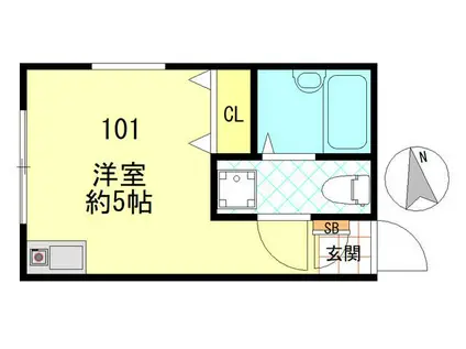 パティオ板橋徳丸(ワンルーム/1階)の間取り写真