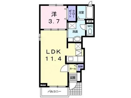 サンレジェ(1LDK/1階)の間取り写真