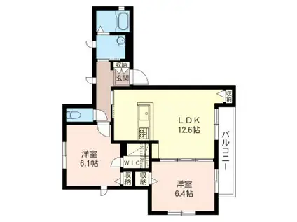 AMBIERA(2LDK/2階)の間取り写真