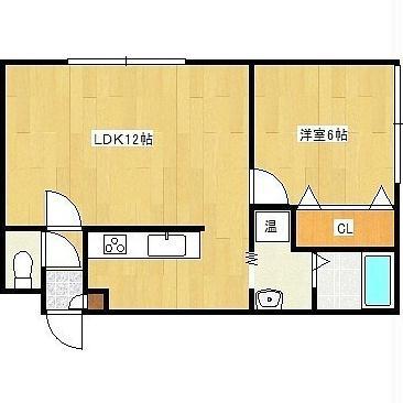トクトラスト港(1LDK/3階)の間取り写真