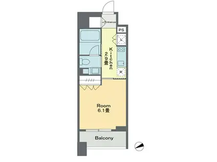 ベルファース戸越スタティオ(1K/6階)の間取り写真