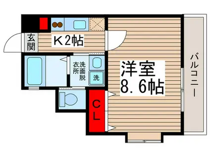 ビフォルテさくら通(1K/2階)の間取り写真