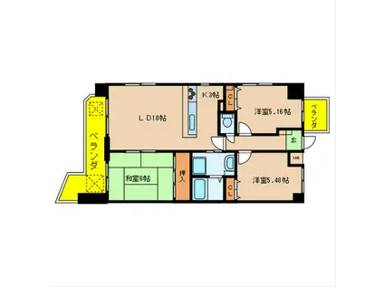 YKハイツ大久保(3LDK/3階)の間取り写真