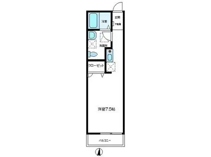 リジェール(ワンルーム/1階)の間取り写真