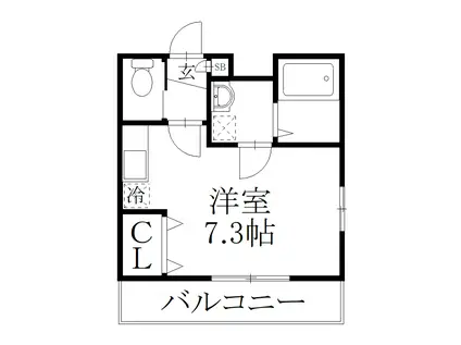 ヒロコーポ(ワンルーム/1階)の間取り写真