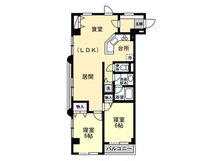 メルローズプレイス宇都宮(2LDK/3階)の間取り写真