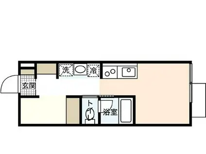 ポルトボヌール府中柳ヶ丘(ワンルーム/2階)の間取り写真