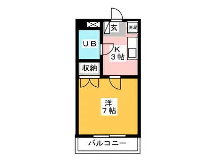 ラ・コンチェルト(1K/3階)の間取り写真