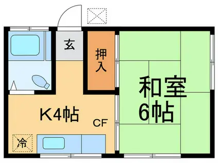 コーポ石川(1K/2階)の間取り写真