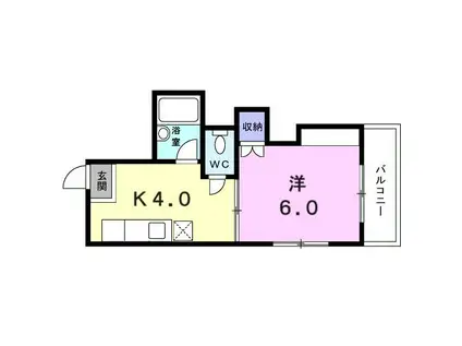 オックスフォードサーカスIII(1K/1階)の間取り写真