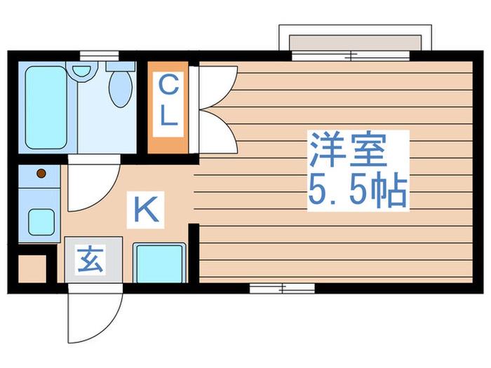 ルーブル子安(1K/1階)の間取り写真