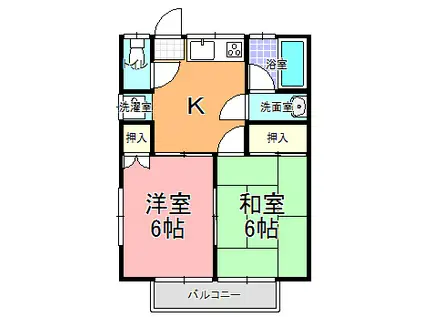 シルエラ(2K/2階)の間取り写真