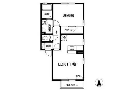 ブラン サルドセジュール(1LDK/2階)の間取り写真
