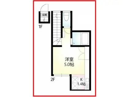 フェア新小岩イースト(ワンルーム/2階)の間取り写真