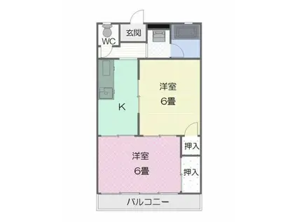 グラッセ前田(2K/3階)の間取り写真