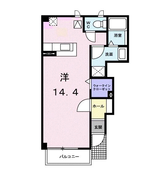 クレイン(ワンルーム/1階)の間取り写真