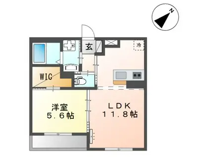 フォレスト離宮BLOOM(1LDK/2階)の間取り写真