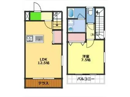 メゾン・ド・フルールII(1LDK/1階)の間取り写真