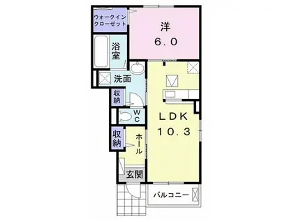 メゾン ミモザ D(1LDK/1階)の間取り写真