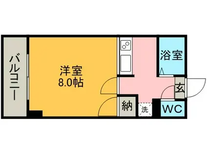 コスモ郡元(1K/4階)の間取り写真