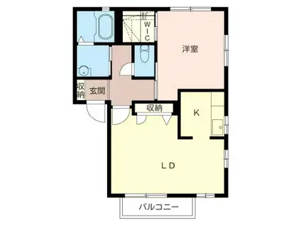 シャーメゾン ソレイユ B(1LDK/1階)の間取り写真