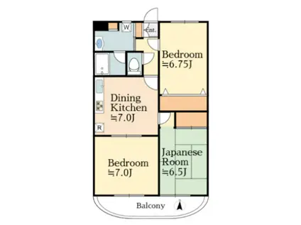 クラウンハウス(3DK/3階)の間取り写真