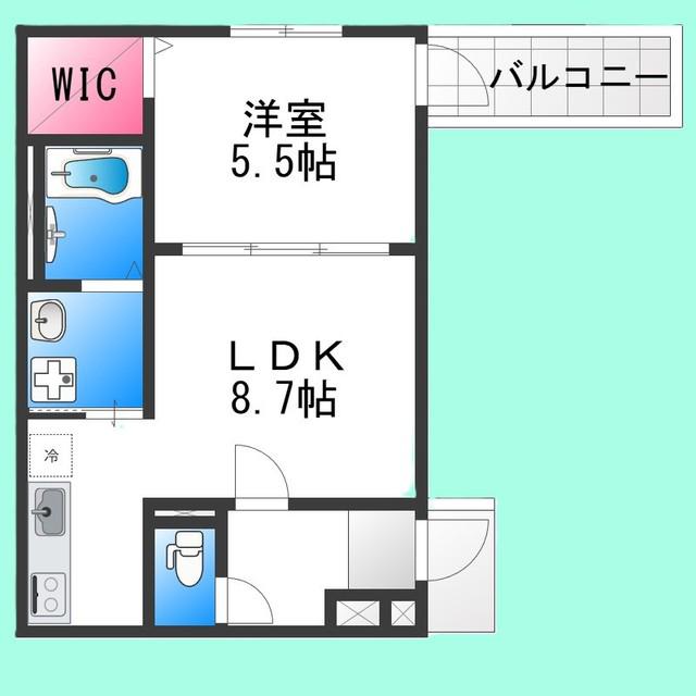 フジパレス西湊III番館(1LDK/2階)の間取り写真