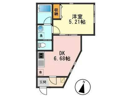 ESTA北小岩(1DK/1階)の間取り写真