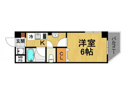 プライムコート荒牧(1K/3階)の間取り写真