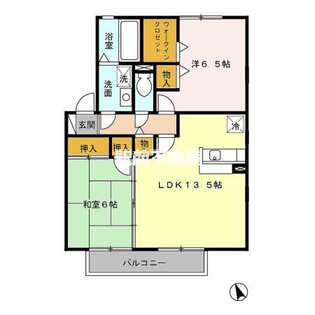 リビングタウン小森野壱番館(2LDK/2階)の間取り写真