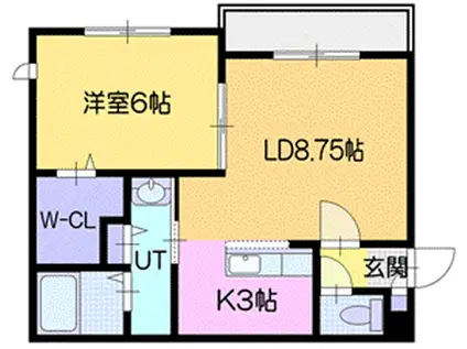 エクセルパーク(1LDK/1階)の間取り写真