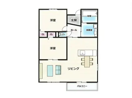 エトワールヴィル-R小阪本町レジデンス(2LDK/1階)の間取り写真