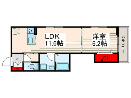GRANDEUR東葛西(1LDK/3階)の間取り写真