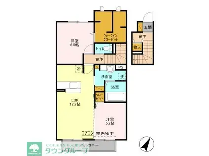 ボンヌ・シャンス(2LDK/2階)の間取り写真