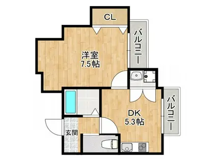 アルテミス三陽(1DK/3階)の間取り写真