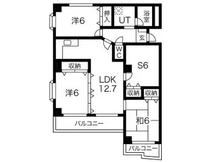 アルファーレジデンス簗瀬(3SLDK/3階)の間取り写真