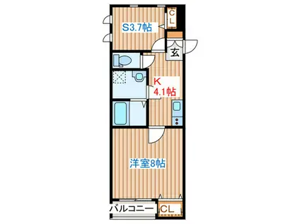 AZUL塩釜(1SK/1階)の間取り写真