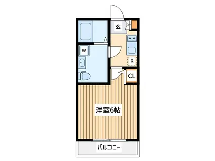 モダン グラッド 保土ヶ谷(1K/1階)の間取り写真