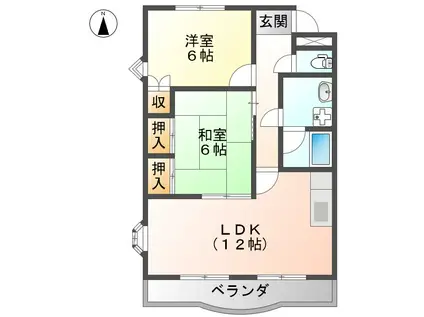 グランチェスタ43(2LDK/3階)の間取り写真