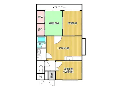 ヤーマ・インプリス(3LDK/3階)の間取り写真