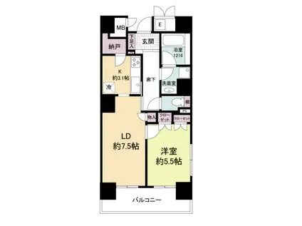 定期 エル・セレーノ上本町レジデンス(1LDK/2階)の間取り写真