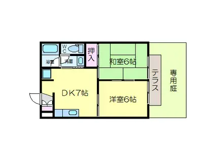 レペルトウス(2DK/1階)の間取り写真