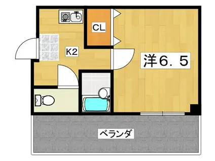 FOREST21II(1K/2階)の間取り写真