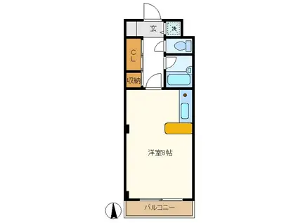 マンション戸田(ワンルーム/3階)の間取り写真