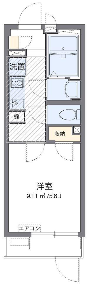 クレイノフェリス金町(1K/1階)の間取り写真