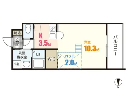 プレジールジョイ西原(1K/12階)の間取り写真